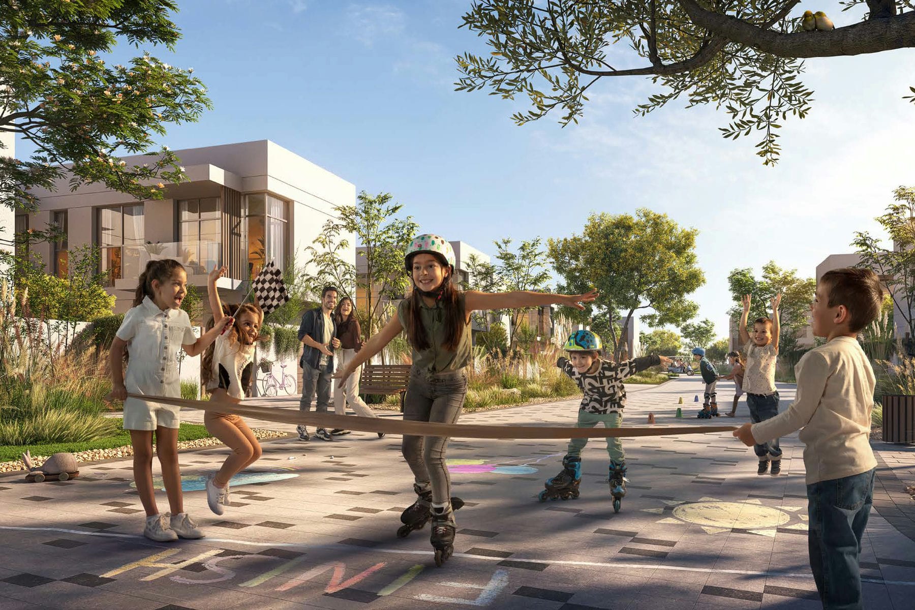 Eco-friendly townhouses at The Sustainable City Yas Island powered by solar energy