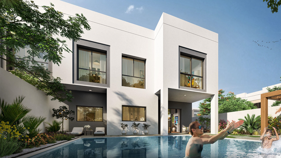 Stylish living room interior at The Dahlias, featuring open-plan design and natural lighting